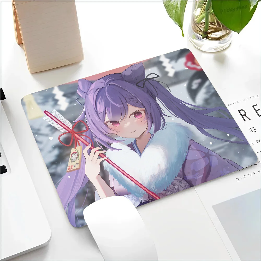 Keqing Genshin Impact Mousepad Small LockEdge Mouse Pad For Gamers Computer Desk Pad Rectangular Anti-slip Rubber