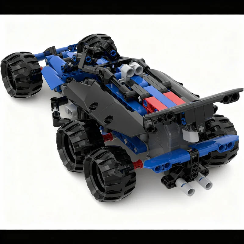 244개 MOC 더블 풀백 킹 테크니컬 모델 블록 장난감 DIY 크리스마스 선물 건설 아이디어 창의적 교육