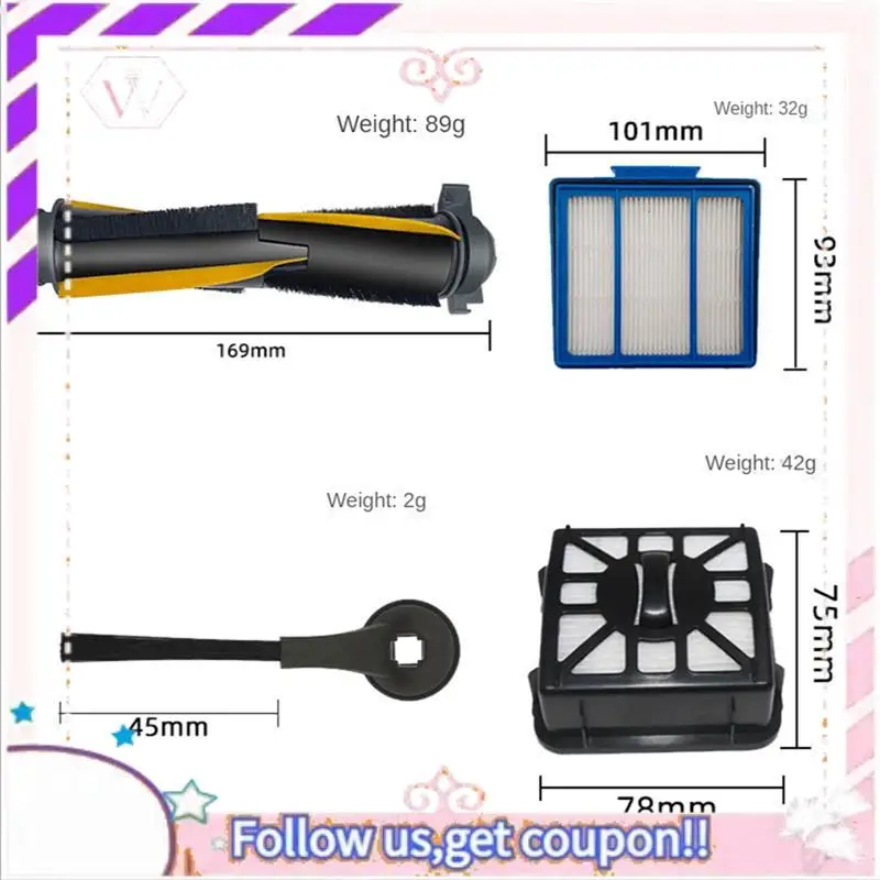 A50F-Spare Parts Main Side Brush HEPA Filter Filter Cotton For Co Shark IQ RV1001AE RV101 Vacuum Cleaner