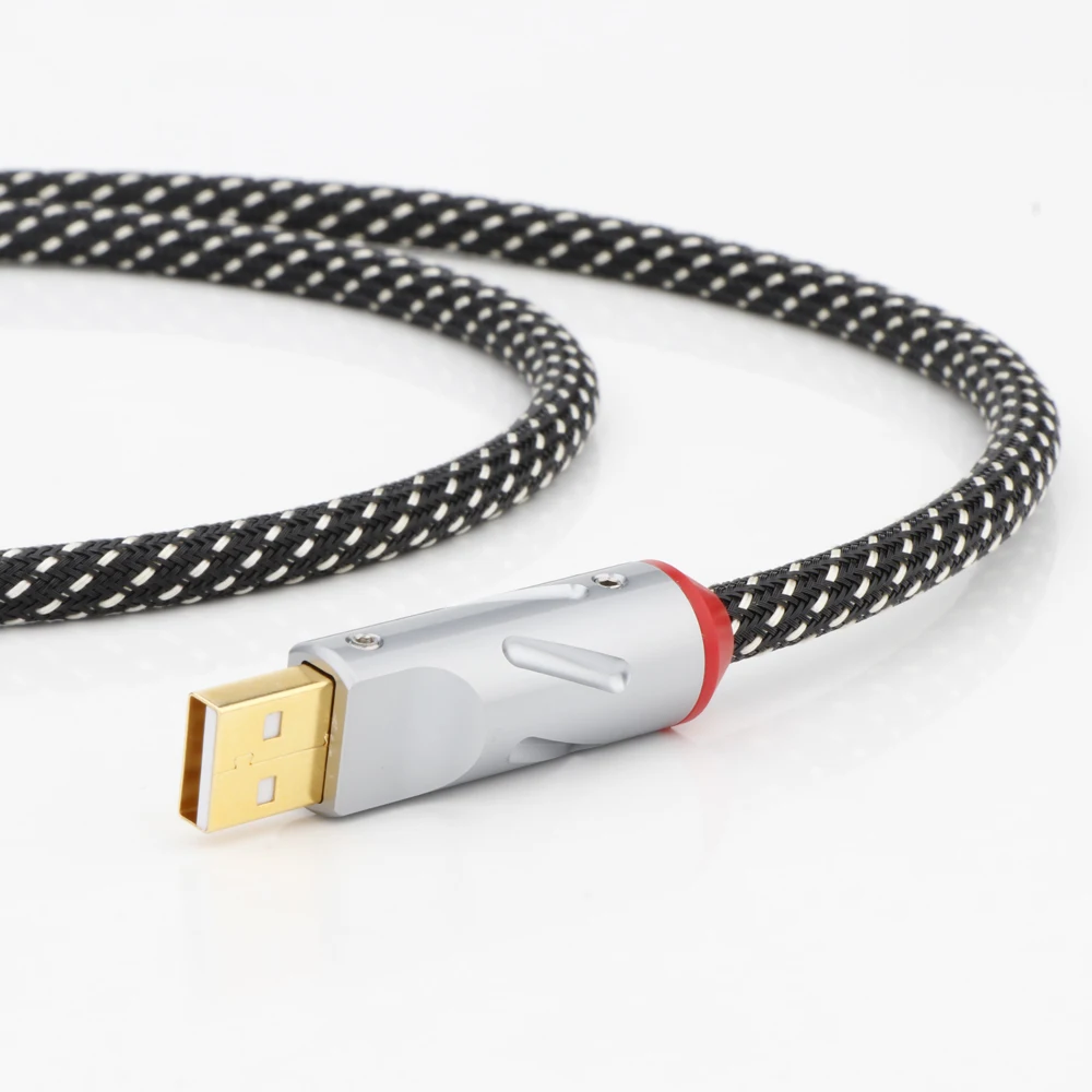 Monosaudio OFC USB2.0 Cable 24K Gold USB A To USB B Connector Wire Digital Audio A to B high-end Hifi Data Line