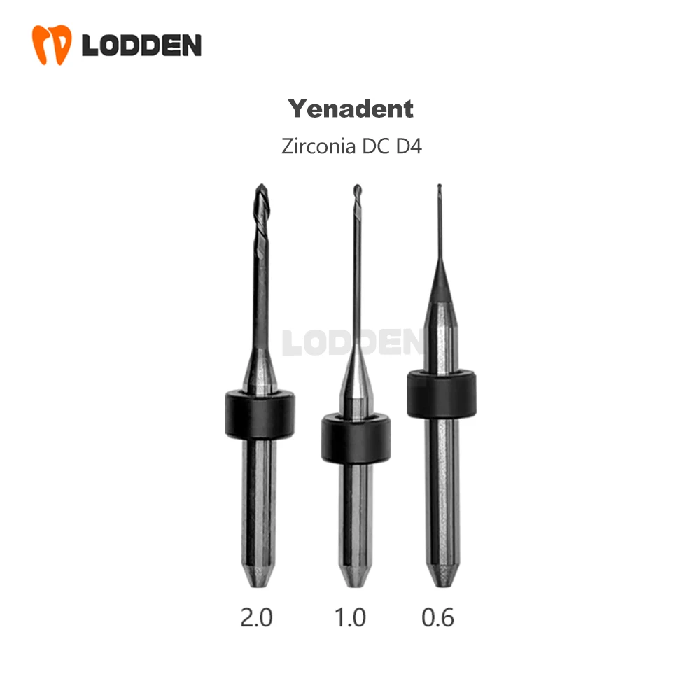 Yenadent Dental Lab Milling Burs for Lithium Disilicate Zirconia PMMA Metal D4 DC NC Coating Dentisity Materials Grinding Drills