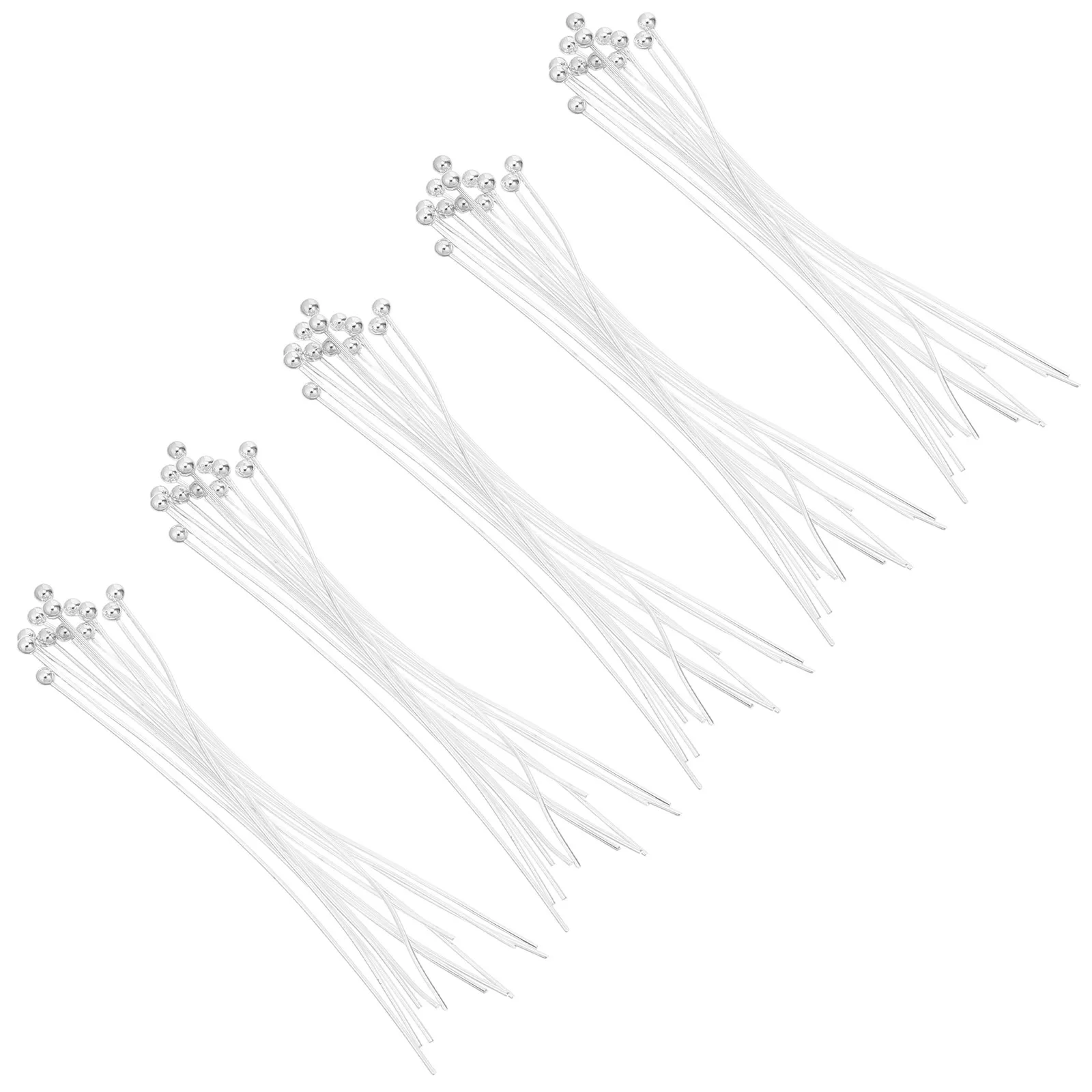 200Pcs Stainless Steel Ball Head Pins 50Mm Flexible Metal Stick Pins Jewelry Making Earring Bracelet Necklace Corsage Beads