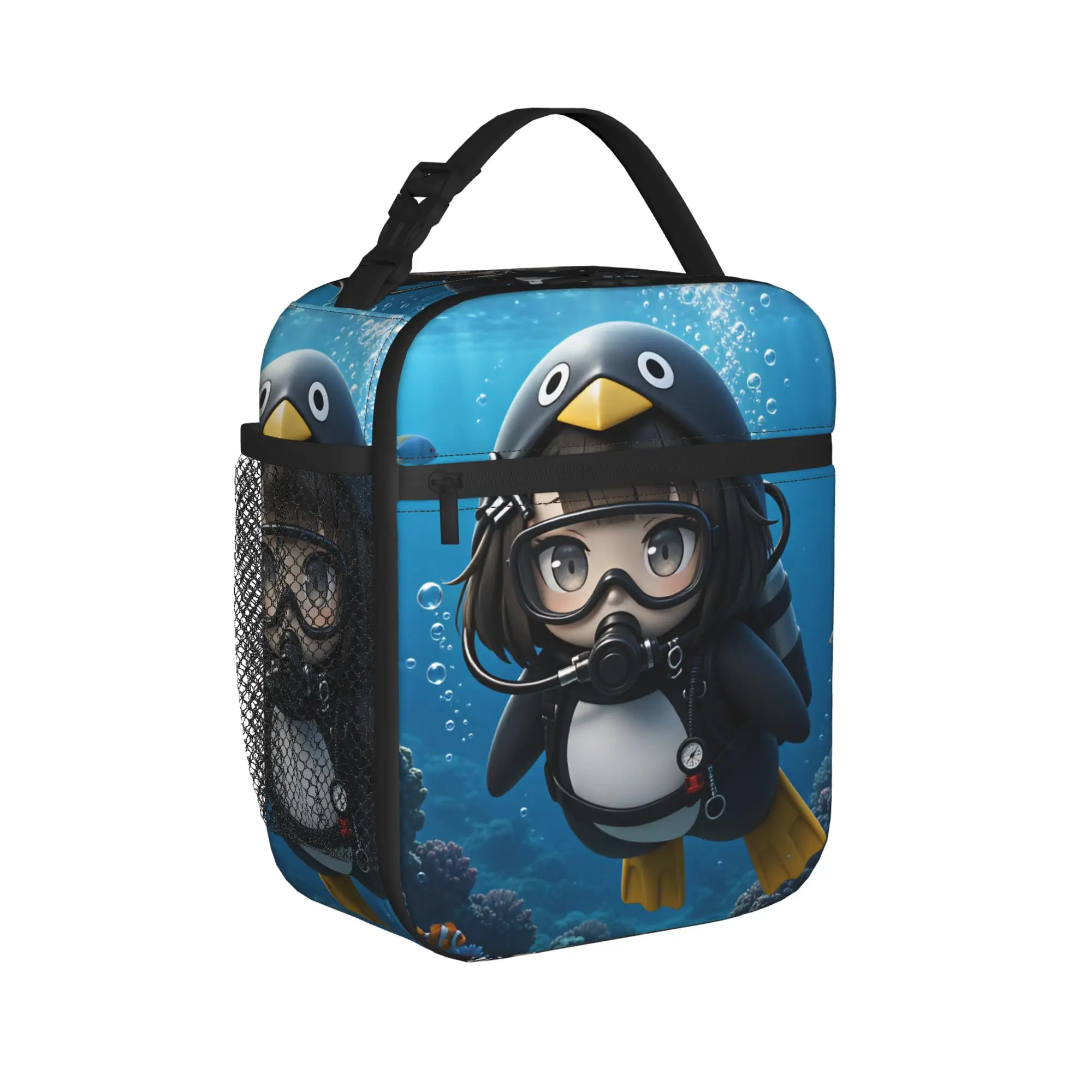Gugu Gaga Penguin  Lunch Bag  Picnic Lunch Box For Unisex Leisure Thermal Tote Handbags Waterproof Portable Zipper Cooler Bag