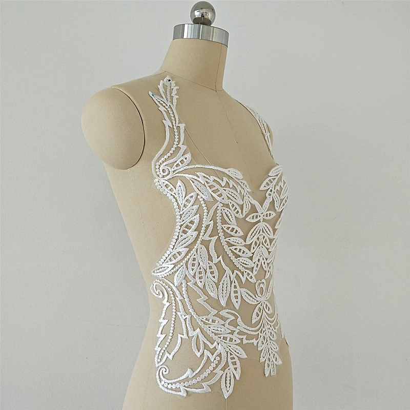 Embroidery Lace Patches Chest DIY Wedding Dress Sewing Accessory Patches For Clothing 1pc