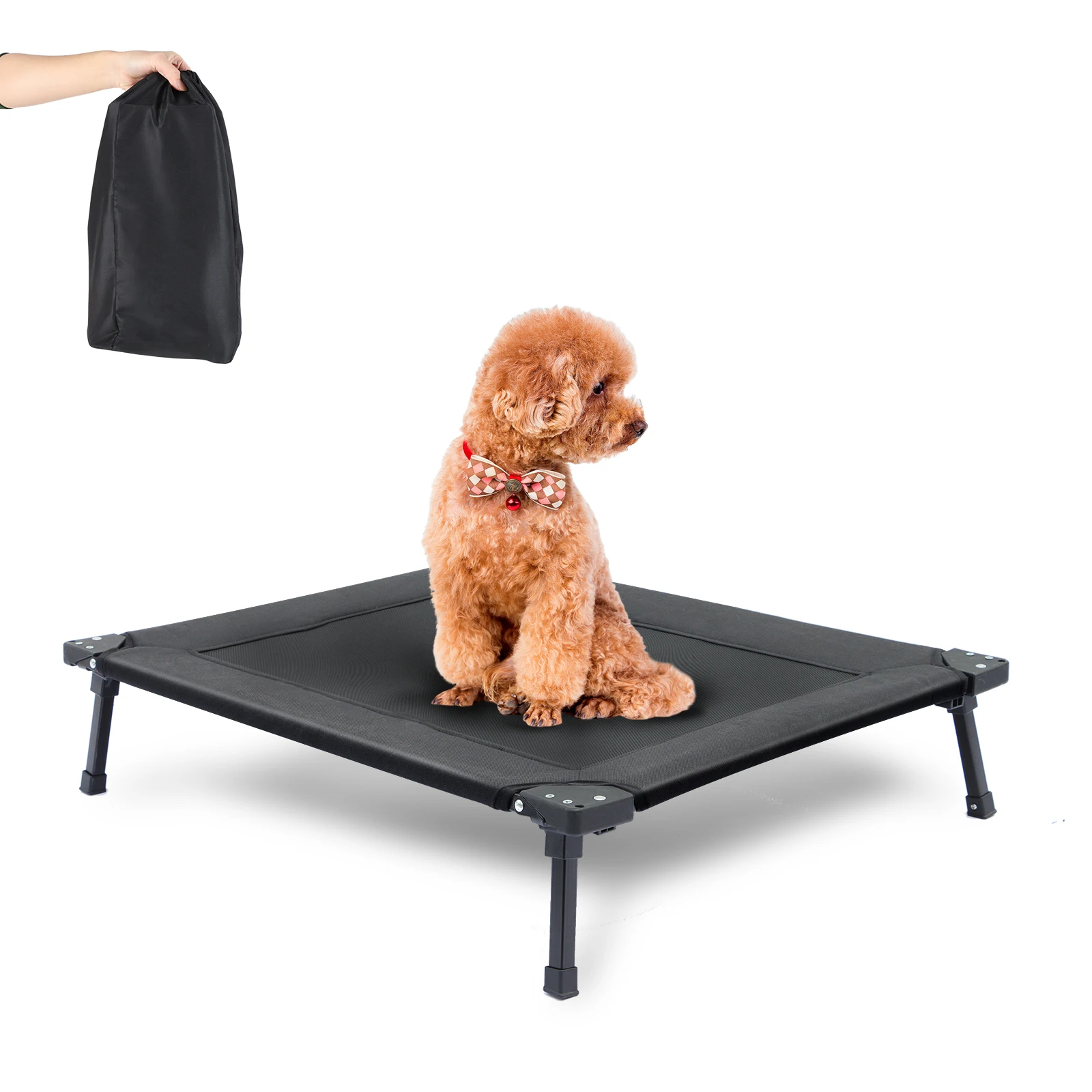 

Portable Elevated Dog Bed Foldable Breathable Mesh Pet Cot with Carry Bag for Medium Dogs Indoor Outdoor Camping