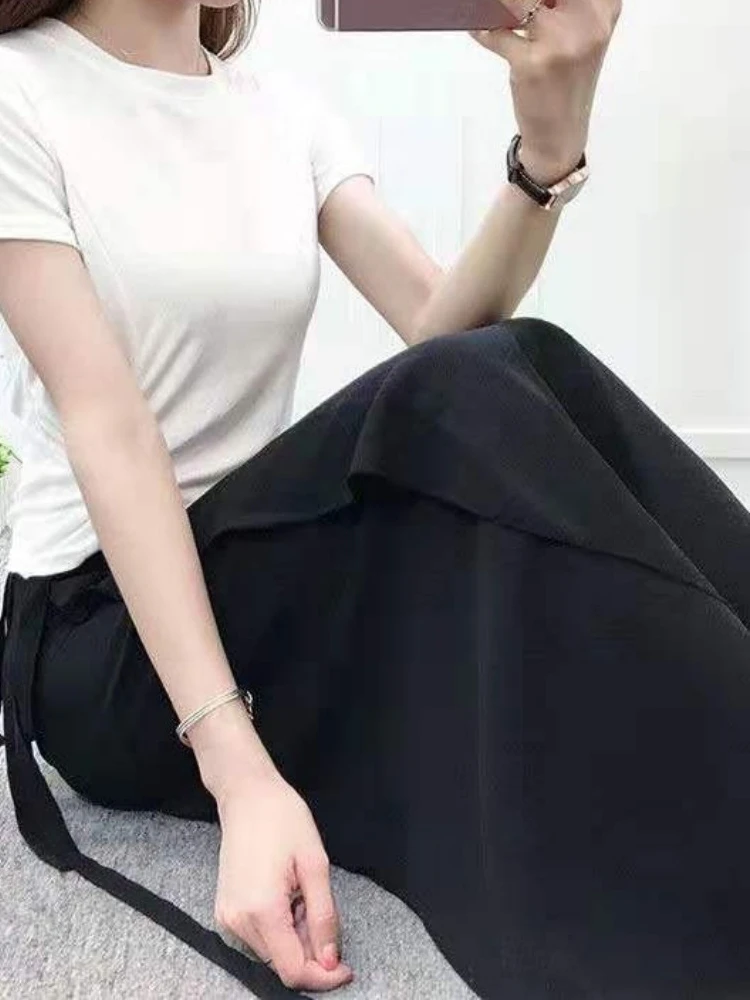 

Chic High Waist Midi Skirt for Women Summer Korean Sle Floral Print Sa Tie Sand Beach Skirts Faionable f-length Skirts