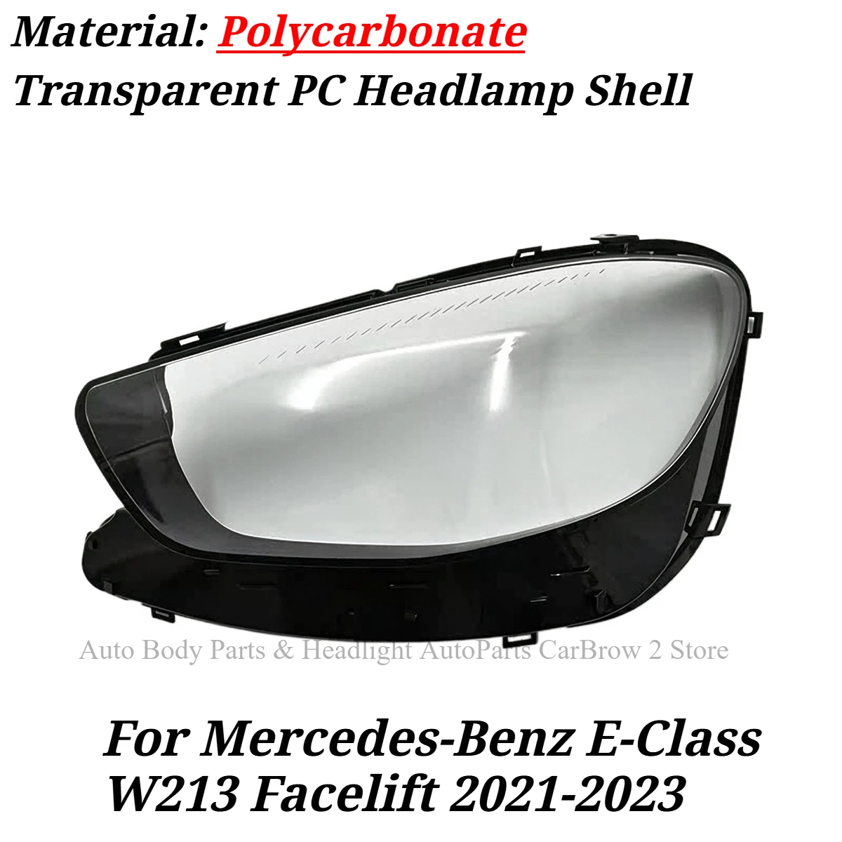 Front Head Light Housing Lens, For Mercedes-Benz W213 2021-2023 E260 E300 Clear PC Lampshade, Restoration Replacement Lamp Cover