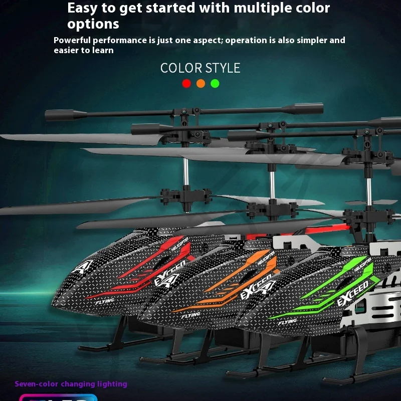 

RC hot selling remote-controlled airplane children's drop resistant 3.5-way fixed height helicopter with rainbow lights toy