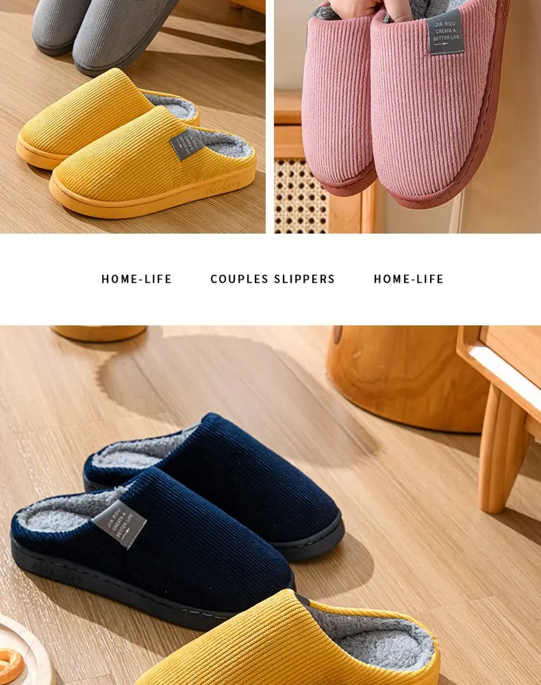 NEUE Damen- und Herren-Hausschuhe, Lässige Dicke Weiche Hausschuhe, Plüsch-Hausschuhe, Rutschfeste Thermo-Hausschuhe, Winter-Flachschuhe für Drinnen – Detail 15