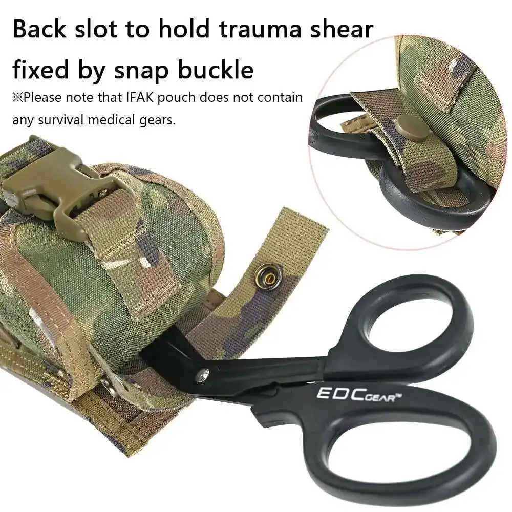 Tactical Tourniquet Pouch Holder Trauma Shears EMT Storage Bag MOLLE EDC Belt Pouch Malice Clip Flashlight  Medical Scissor