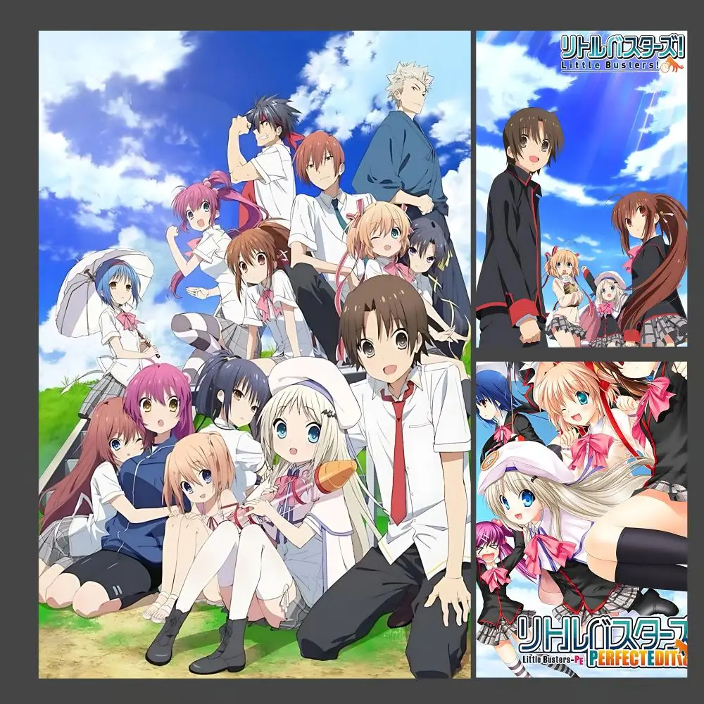 L-Little Busters! Visual Novel Poster  Big Self-adhesive Art Waterproof Sticker Coffee House Dorm Room Wall Decor