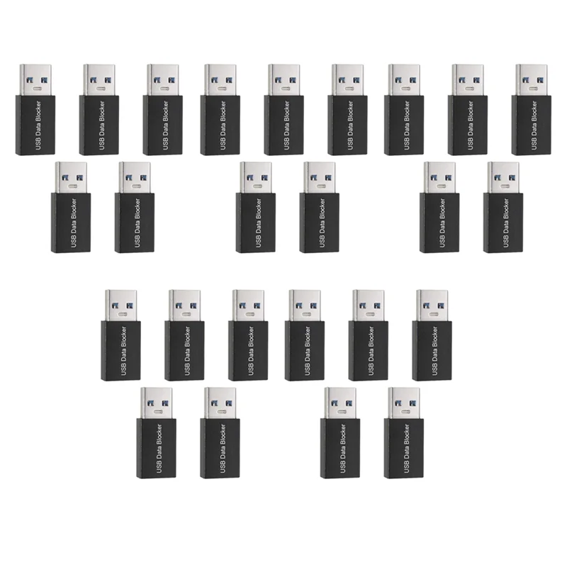 

AP-25Pcs USB-блокатор данных, USB-адаптер-блокировщик только для зарядки для блокировки синхронизации данных, защита от разъема сока, черный
