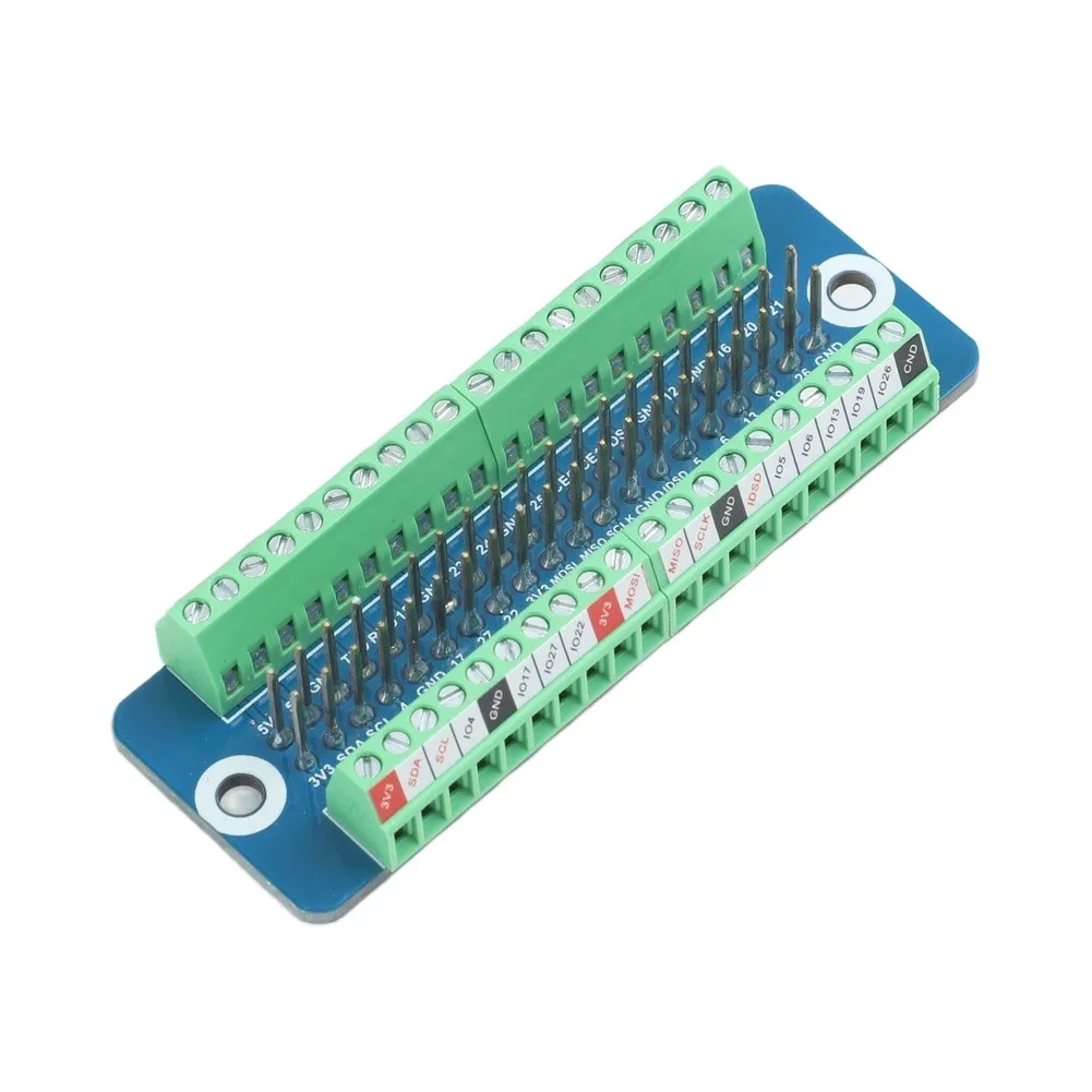 Green PCB Terminal Block Expansion Board With Pin Definition Stickers For Raspberry Pi 3B+ 4B GPIO Connector