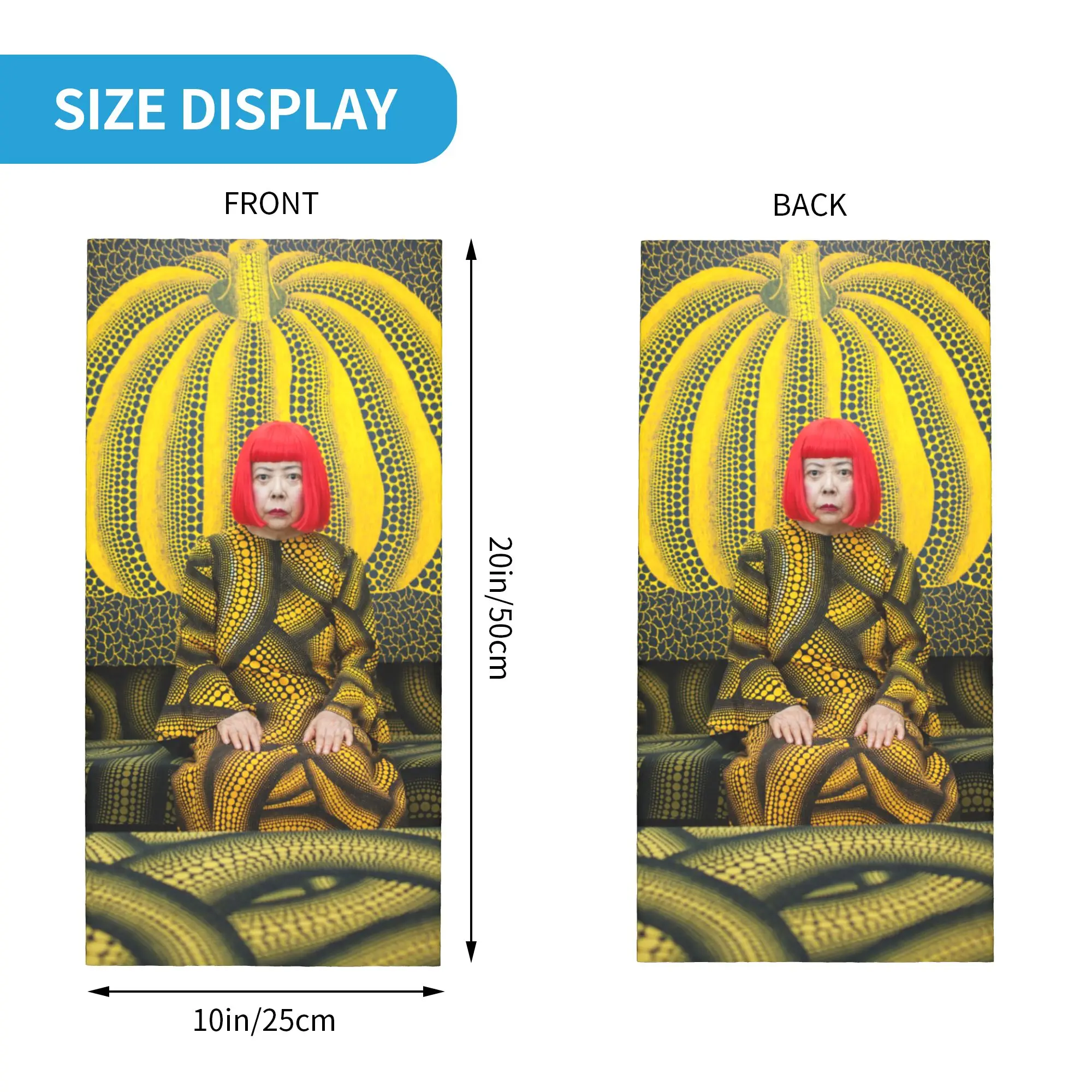 Custom Yayoi Kusama Neck Gaiter Men Women UV Face Shield Winter Pumkin Abstract Painting Bandana Scarf for Cycling