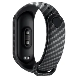 Correa de fibra de carbono para Xiaomi Mi Band 7, pulsera de silicona con nfc, accesorios para Mi Band 4, 5, 3 y 6