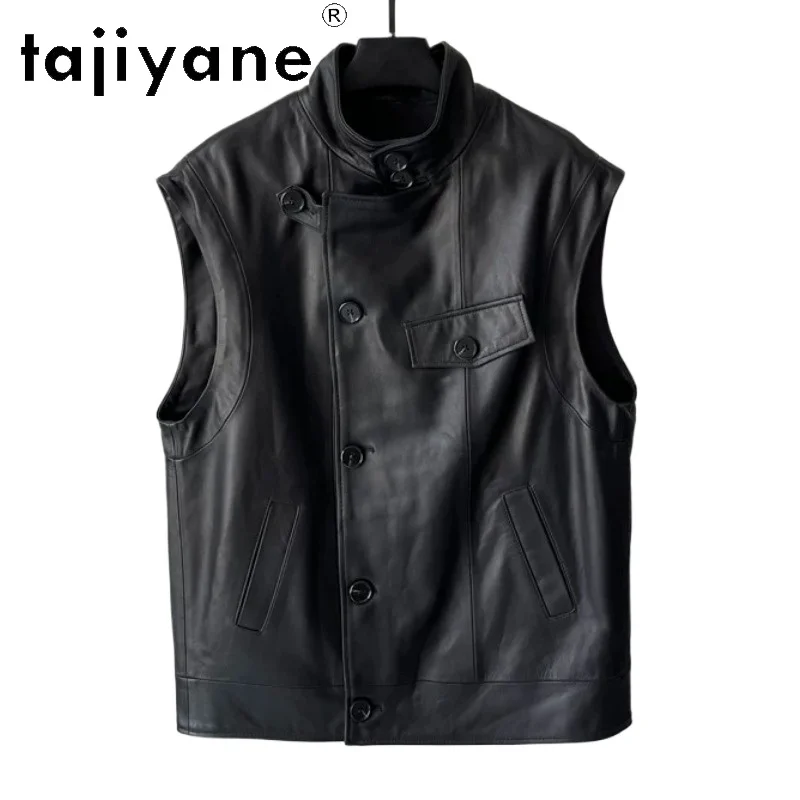 TAJIYANE Real Leather Veste Femme Korean Coats Stand Collar Black Sheepskin Leather Jackets for Woman Mid-length Куртка Кожаная