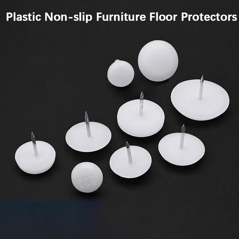 50pcs Plastic Furniture Leg Nails Non-Slip Moisture-Proof Floor Protectors for Sofa Wooden Furniture Anti-Collision Foot Pads