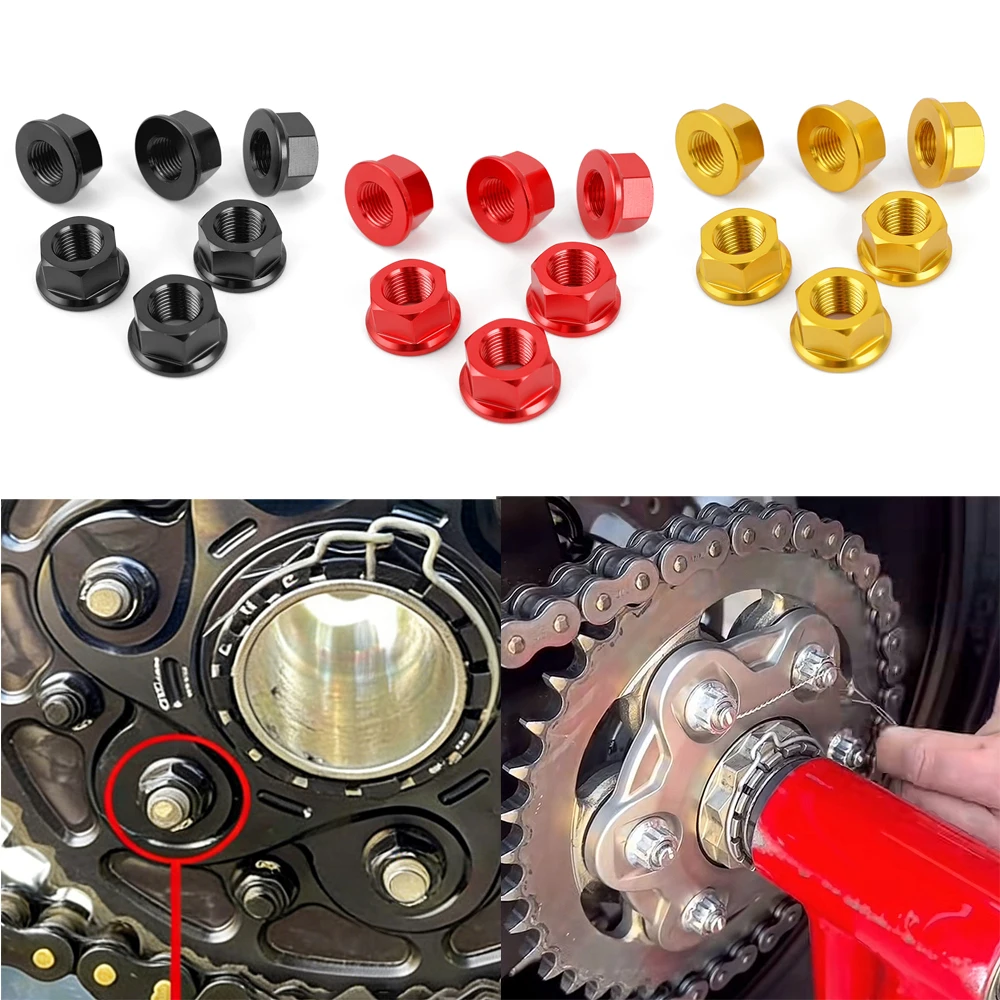Motorcycle Rear Sprocket Wheel Axle Nut Screw Hex Nuts for Ducati V2 V4/S