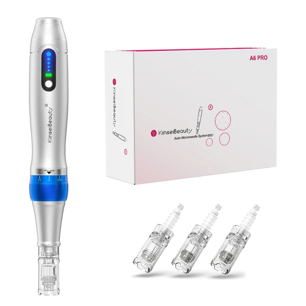 KinseiBeauty  A6 Micro Needling Pen 6 Digital Speed Wireless Microneedle Derma Pen Micro Needle Therapy Facial Skin Care