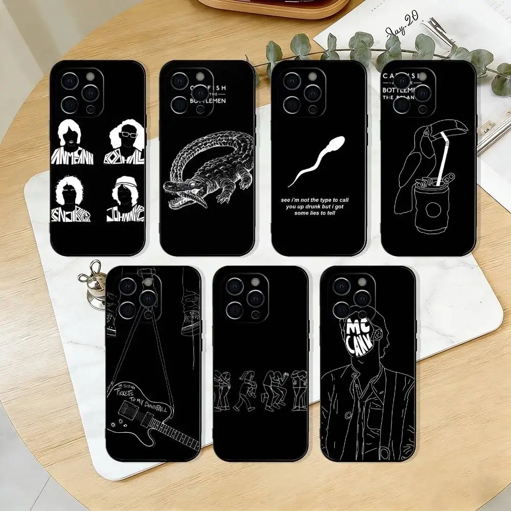 

c-Catfish and the Bottlemen Phone Case For iPhone 17,16,15,14,13,12,11 Plus,Pro Max,XS,Soft Silicone Black Cover