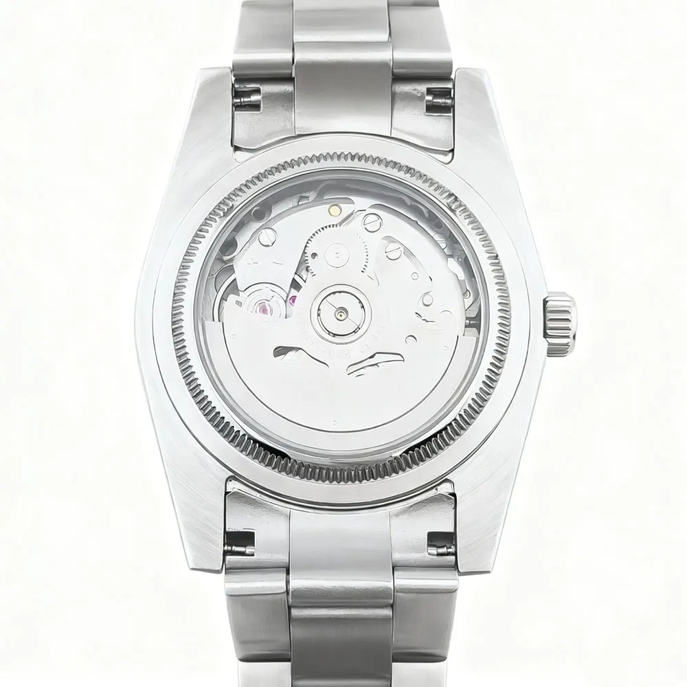 شعار مخصص NH35 ساعة رجل التلقائي الميكانيكية ساعة اليد 36 مللي متر/39 مللي متر مقاوم للماء الياقوت مضيئة Reloj automatique ميوتا ساعة