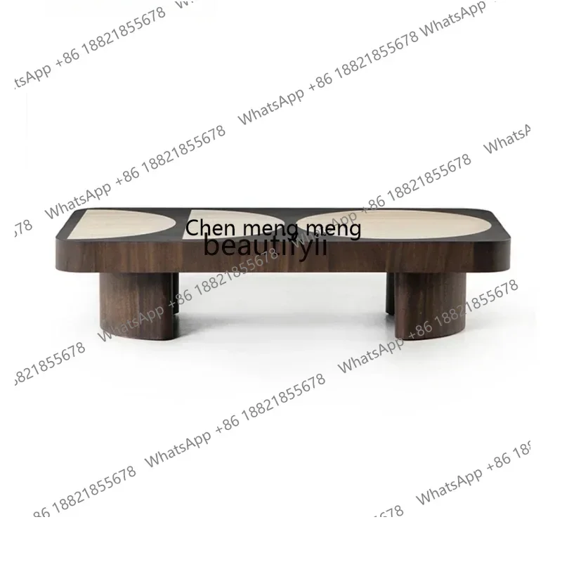 A182 C Modern household solid wood coffee table simple medieval design coffee table square small apartment living room side tabl