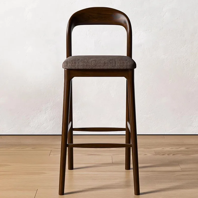 Kursi Bar Kayu dengan Sandaran Balkon Desain Modern Minimalis Kursi Bar Kantor Santai Gaming Chaise De Bar Lounge Suite Furniture