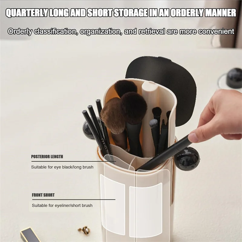 Make Up Brush Holder Organizer ยกอัตโนมัติกล่องเก็บเครื่องสําอางเดสก์ท็อปเครื่องมือแต่งหน้า Organizer ลิปสติกผู้ถือคิ้ว