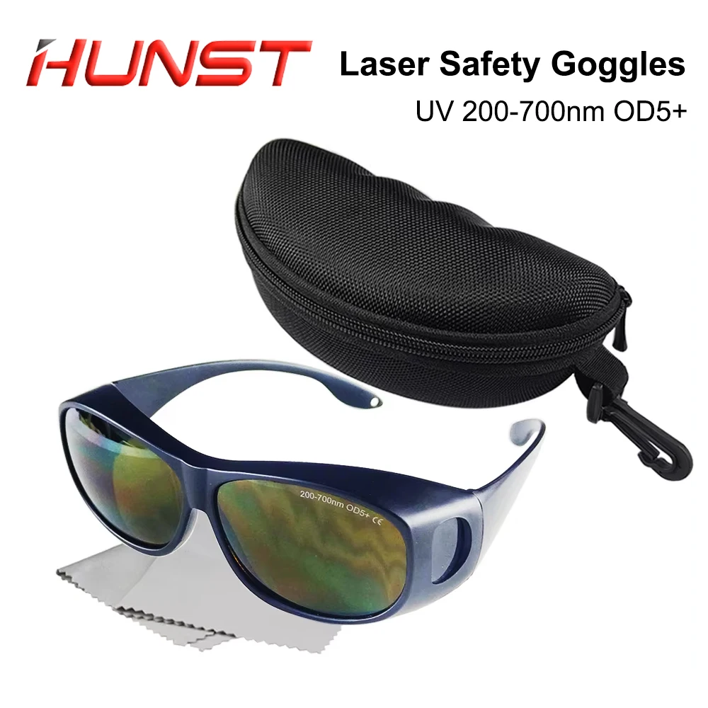 HUNST OD5+ Professional Laser Safety Goggles for 355nm 450nm 520nm 532nm 650nm UV,Green,Blue, Red Laser Eye Protective Goggles