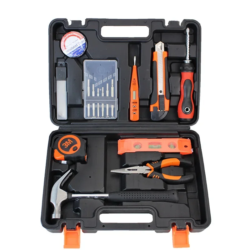 Multifunctional Tool Set Universal Household Manual Set with Plastic Tool Box Storage Box Various Types 9/17pcs