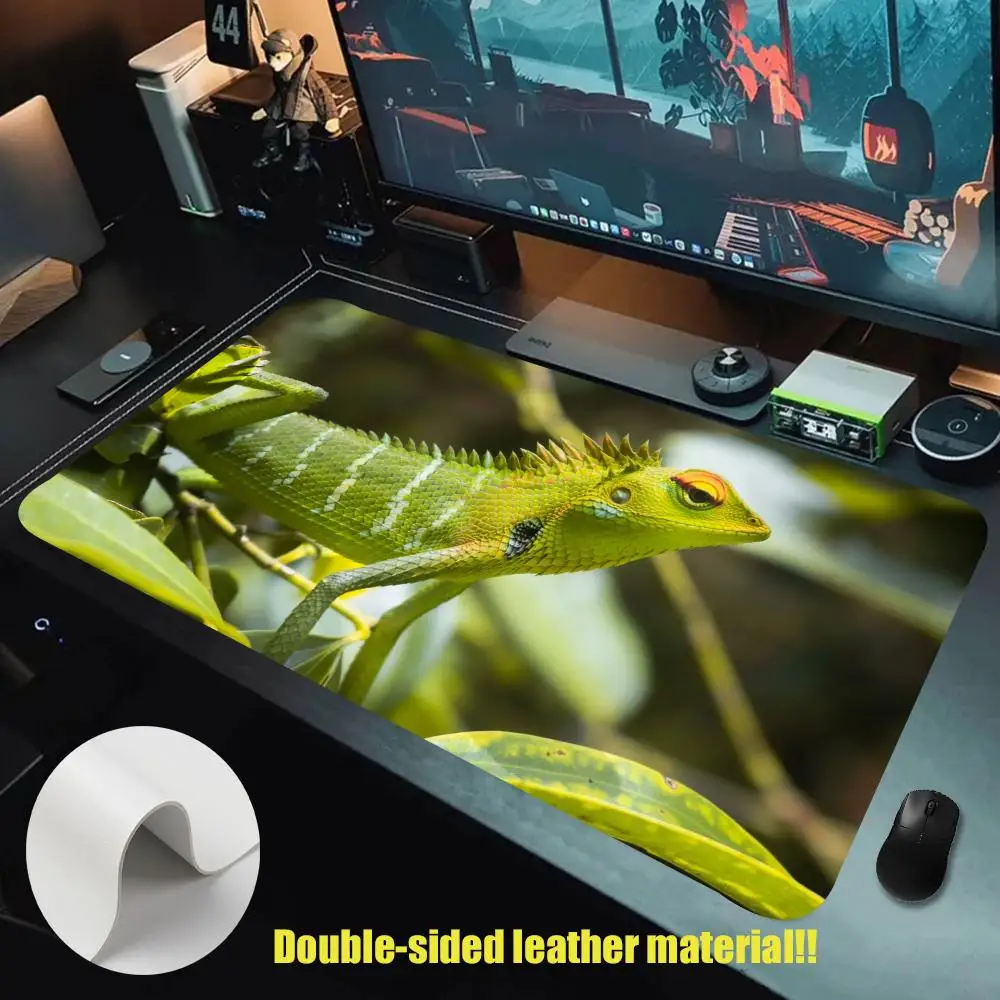 

lizard rainforest grassland desert Mouse Pad Leather XXL Keyboard Gamer Mouse Pad Pc Large Non-slip Mouse Desk Mat