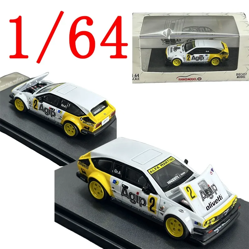 

RM Diecast 1/64 Scale Alfa Romeo Alloy Model Cars Alfa Romeo Gtv6 LBWK Yellow Play Vehicles Toys for Boys Gift Original Box