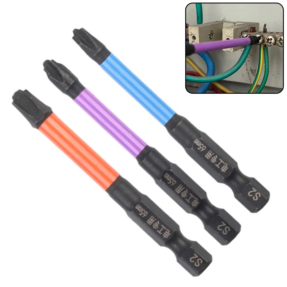 3 pçs cabeça de lote magnético impacto cruz chave de fenda conjunto fph1 fph2 fph3 65mm alta dureza antiderrapante chave de fenda bit para eletricista