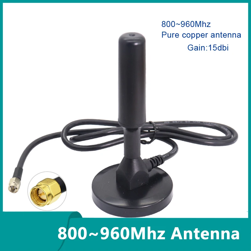 

Omni Outdoor Sucker 868MHz 915MHz 800~960Mhz LORA Antenna High Gain 35dbi Pure Copper Rod Big Magnetic Base Aerial