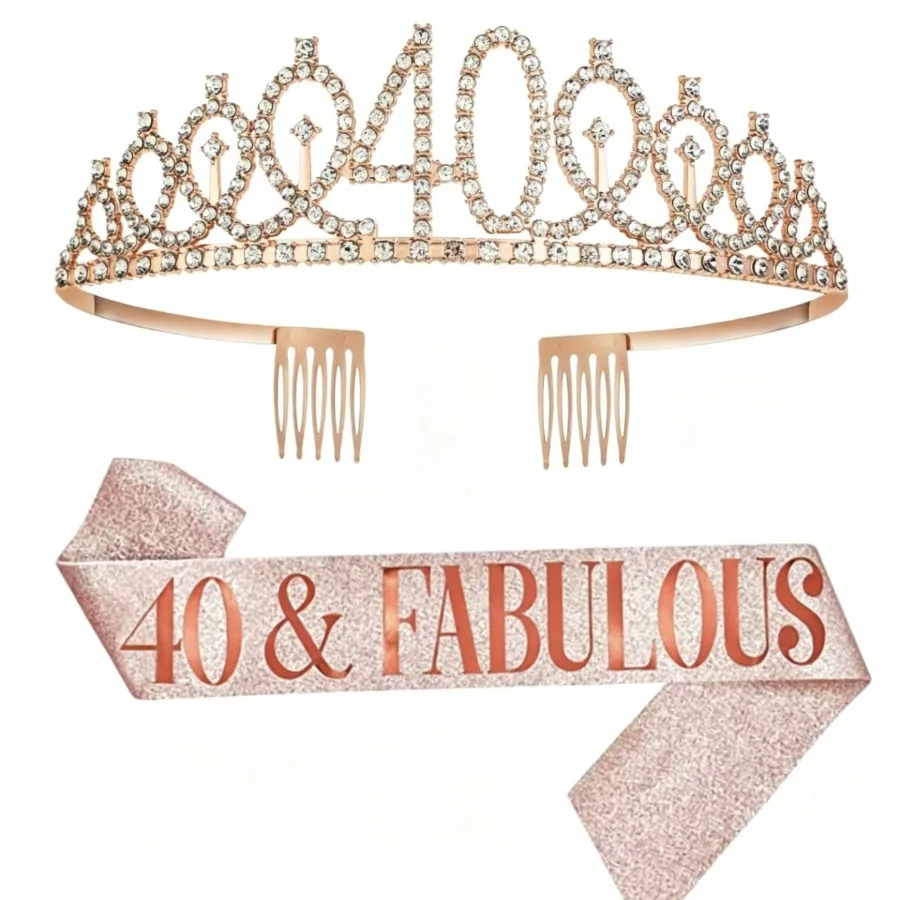 Birthday Sash and Crown for Women 13th 16th 18th 21th 30th 40th 50th 60th 70th Party Favor Gifts Decoration - view 5
