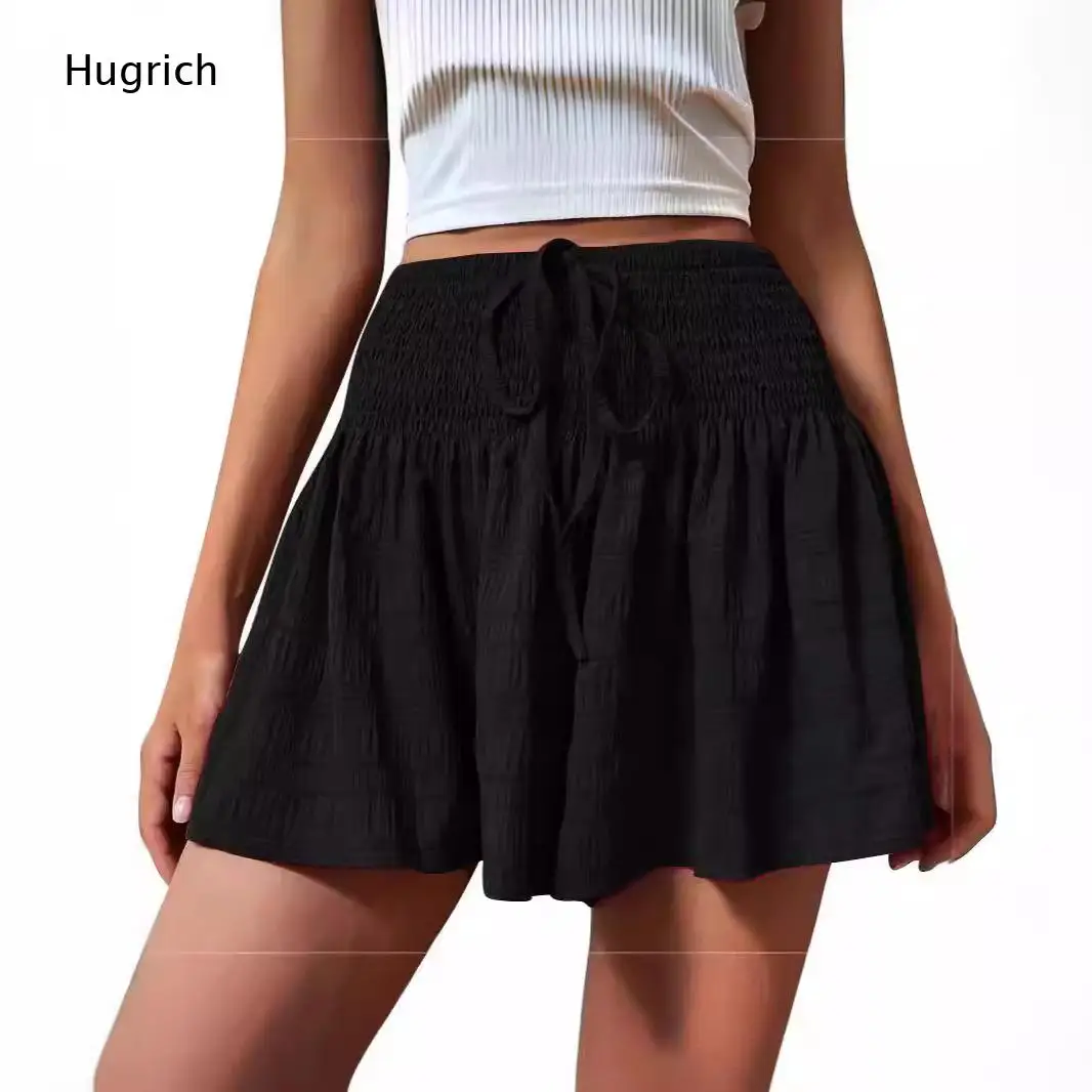 Lightweight Athletic Skort For Ladies Elastic Ruched Waist Self Tie Flared A Line Short Skirt For Running Walking Daily Outfit