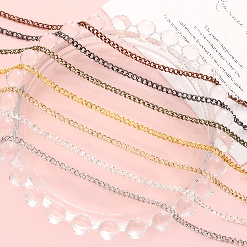 

1/5M 1.3/1.6/2/2.5MM Copper-Clad Iron Thin Chain Necklace For Handmade DIY Jewelry Making Necklace Bracelet Accessories