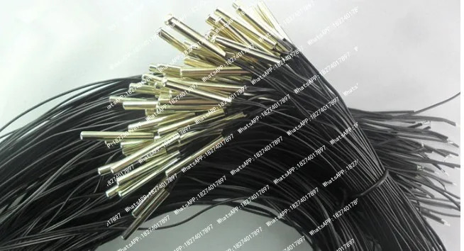 100 piezas de sondas de sensor de temperatura NTC, tamaño 4*30MM, 10K 1% 3950/3435, longitud de 1.5m, 28 #   Sensor NTC de doble cable