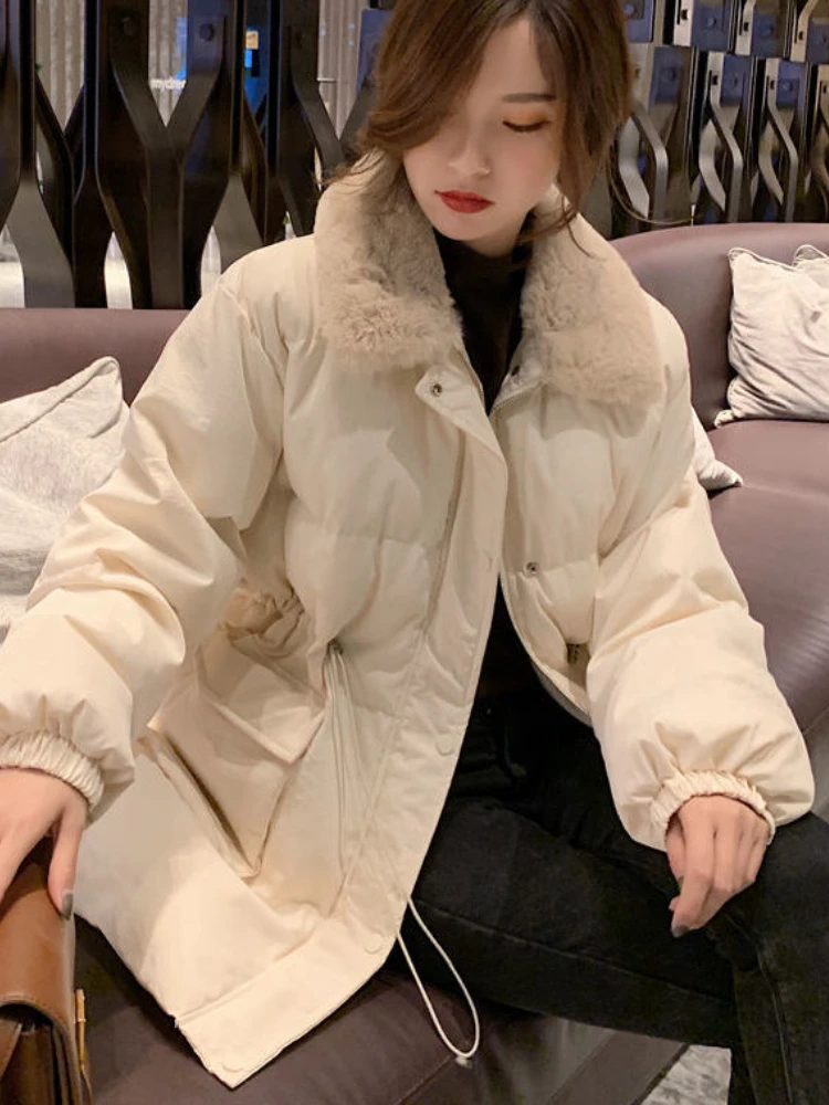 Vintage Parkas Women Shirring Special Attractive Basics Korean Style Leisure Simple All-match Solid Winter Ins Prevalent Tender