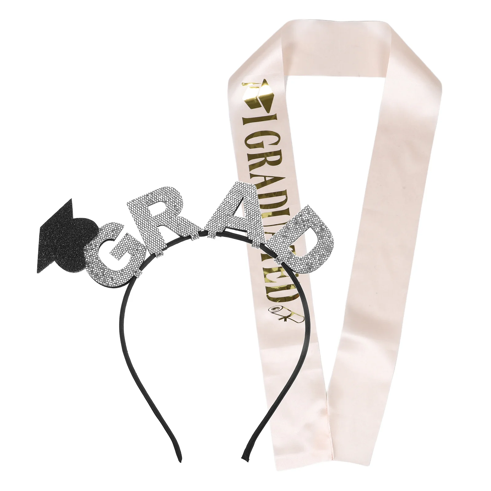 

2 pcs Graduation Headband Set Graduate Cap Supplies Comfortable Material Unique Design Versatile Use Graduation Party