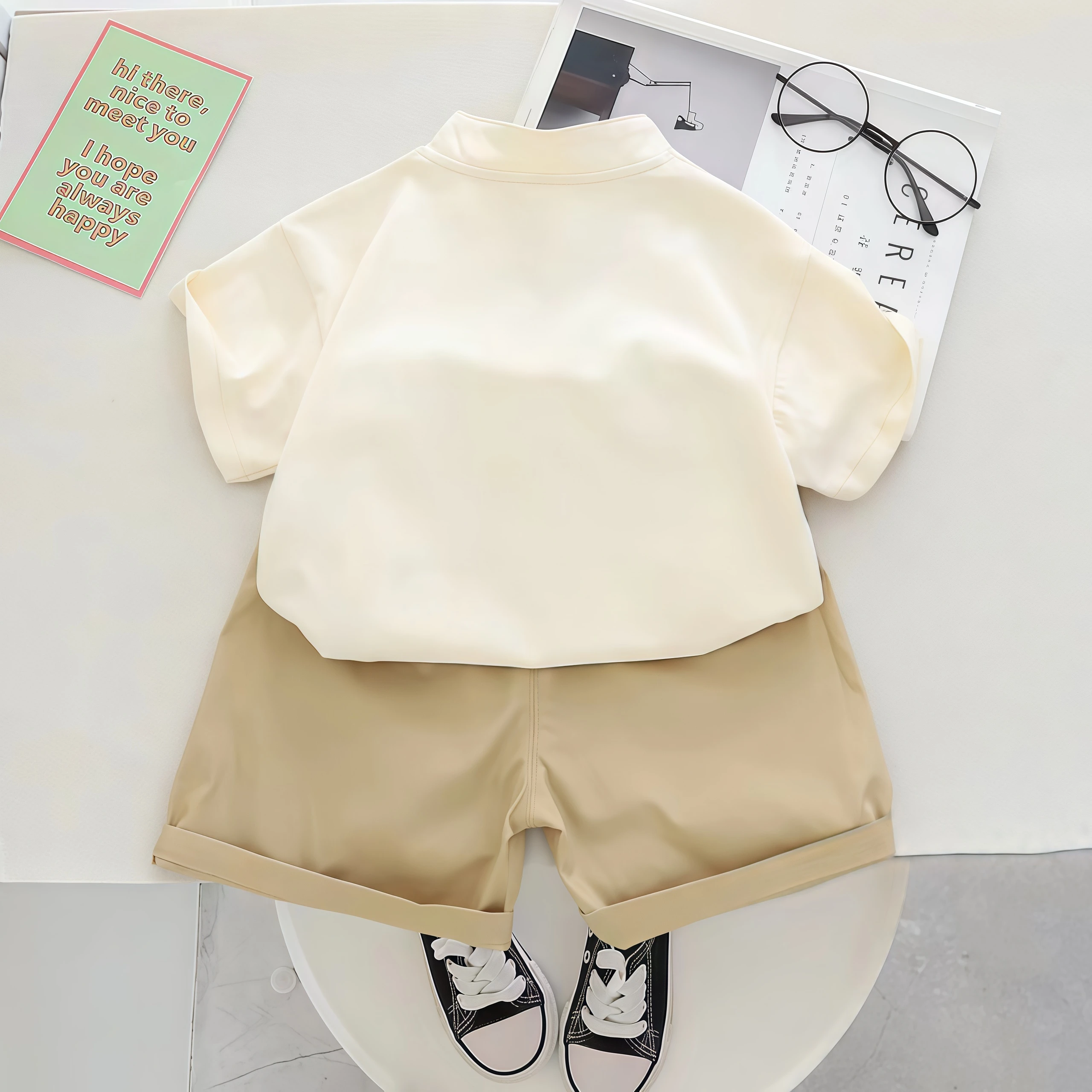 Toddler Boys Clothes 2 Pieces Fashion Summer Short Sleeve Panda Polo T-Shirt With Shorts casual  Children's Clothing Sets 2-7T