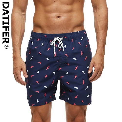 DATIFER, novedad de verano, pantalones cortos de poliéster a la moda para hombre, traje de baño con estampado de secado rápido para playa, pantalones cortos de talla grande con forro de malla para surf y gimnasio para hombre