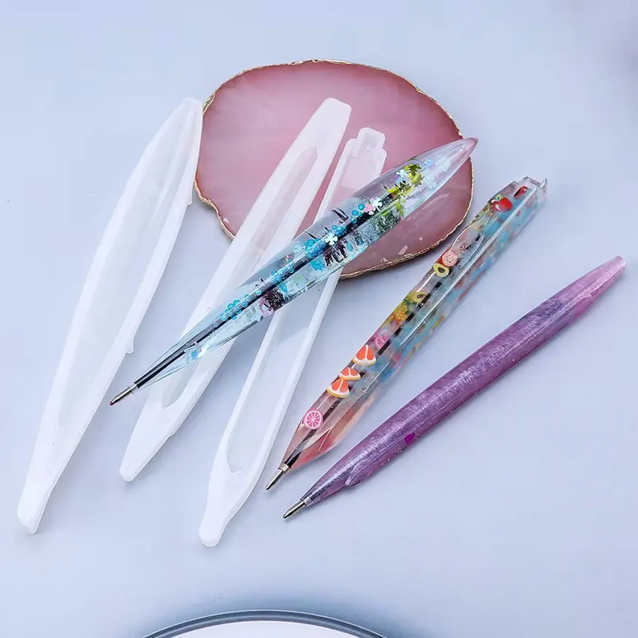 Pen Shape Resin Mold Kit Ballpoint Pen Silicone Molds Epoxy Resin Molds Resin Casting Molds for DIY Resin Crafts Making