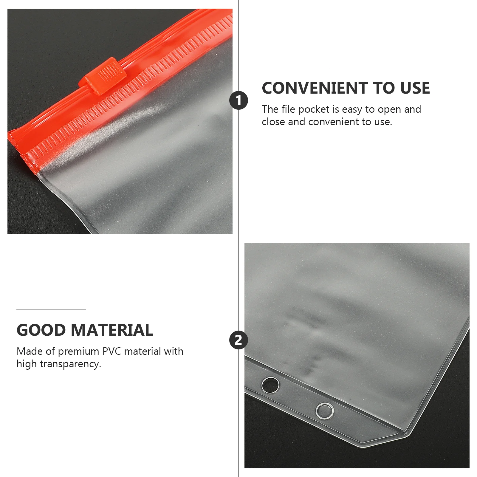 Notebook Storage Document Bag Reusable Zipper Pouches Binder Extra Thick Clear Envelope