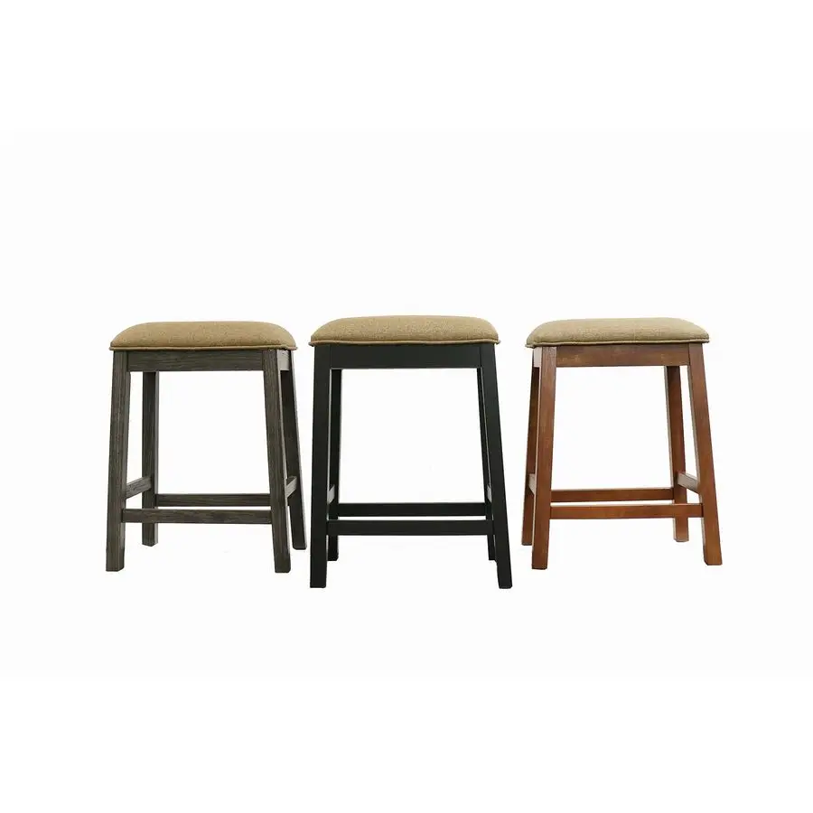 Counter Stool Set of 2, Counter Height Stools 24 Inch Upholstered Bar Stools for Kitchen Counter Grey