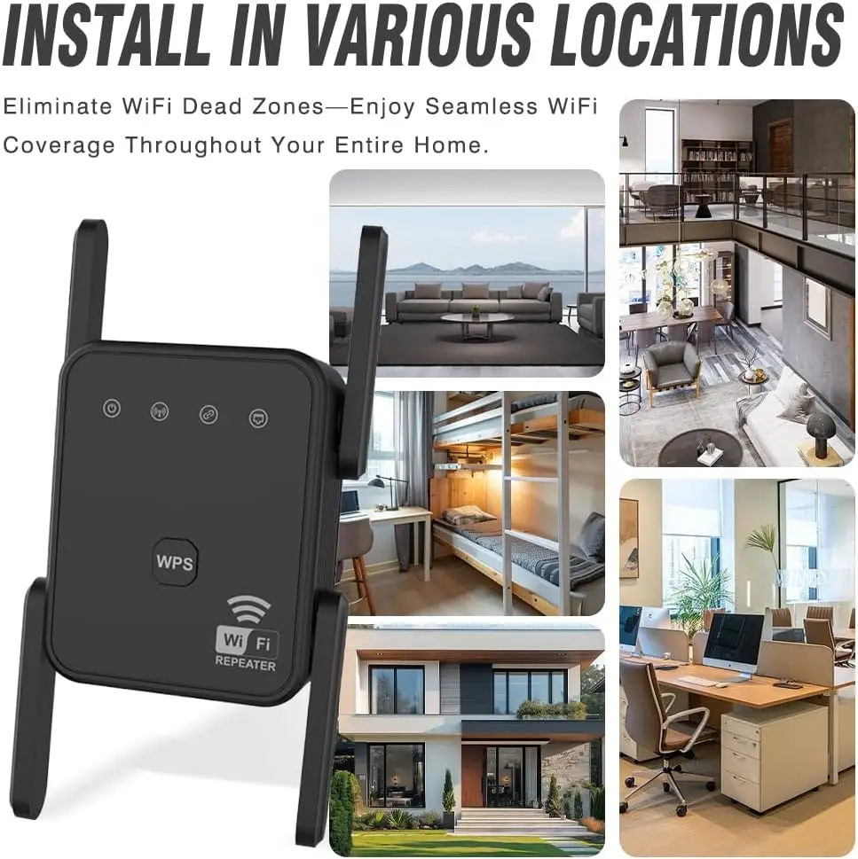 2026 New WiFi Repeater 300Mbps 2.4GHz Wireless WIFI Amplifier Signal Extender Home Walls Wi-Fi Signal Booster with Repeater AP Mode Ethernet Port
