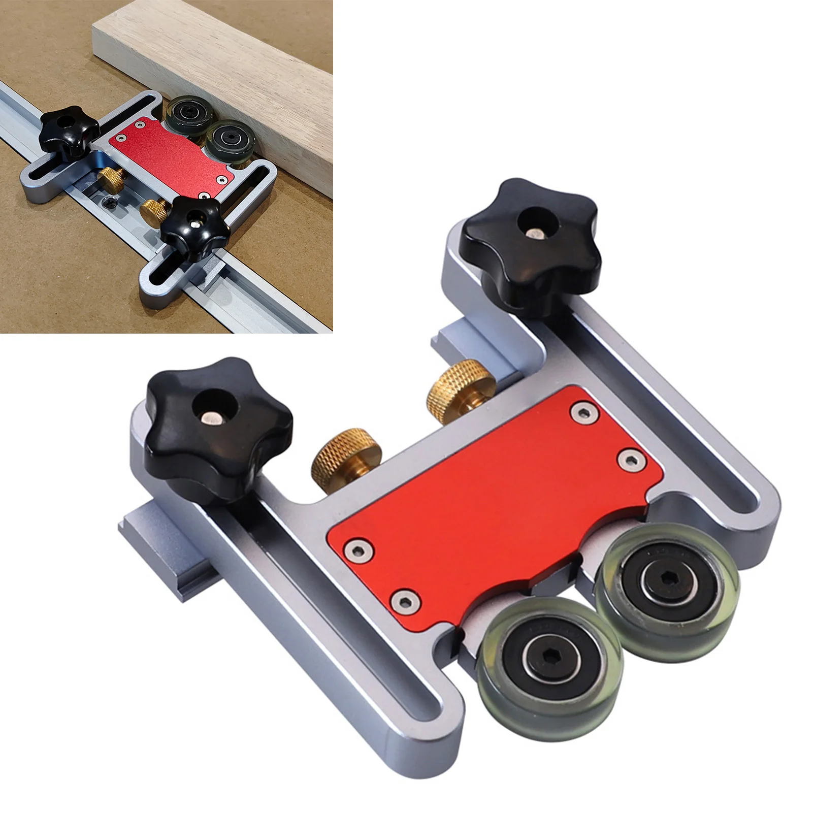 

Table Saw Feeder Multifunctional Double Wheel Sliding Board Excellent Shock Absorbing User Friendly for Furniture Making