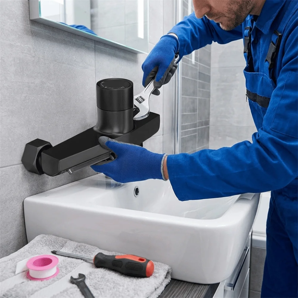 

Durable Material 3-Way Bath Shower Mixer Valve Smooth Temperature Adjustment Stable Performance Bathroom Shower System