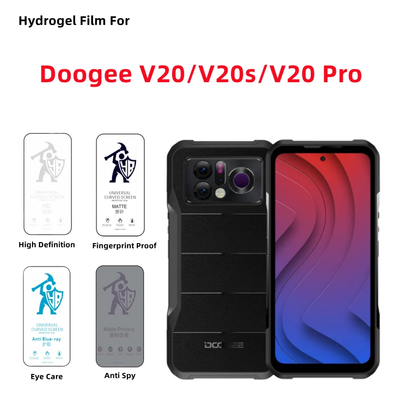 2pcs HD Hydrogel Film For Doogee V20/V20pro Matte Screen Protector For Doogee V20/V20s Privacy Matte Eye Care Full Cover Protect
