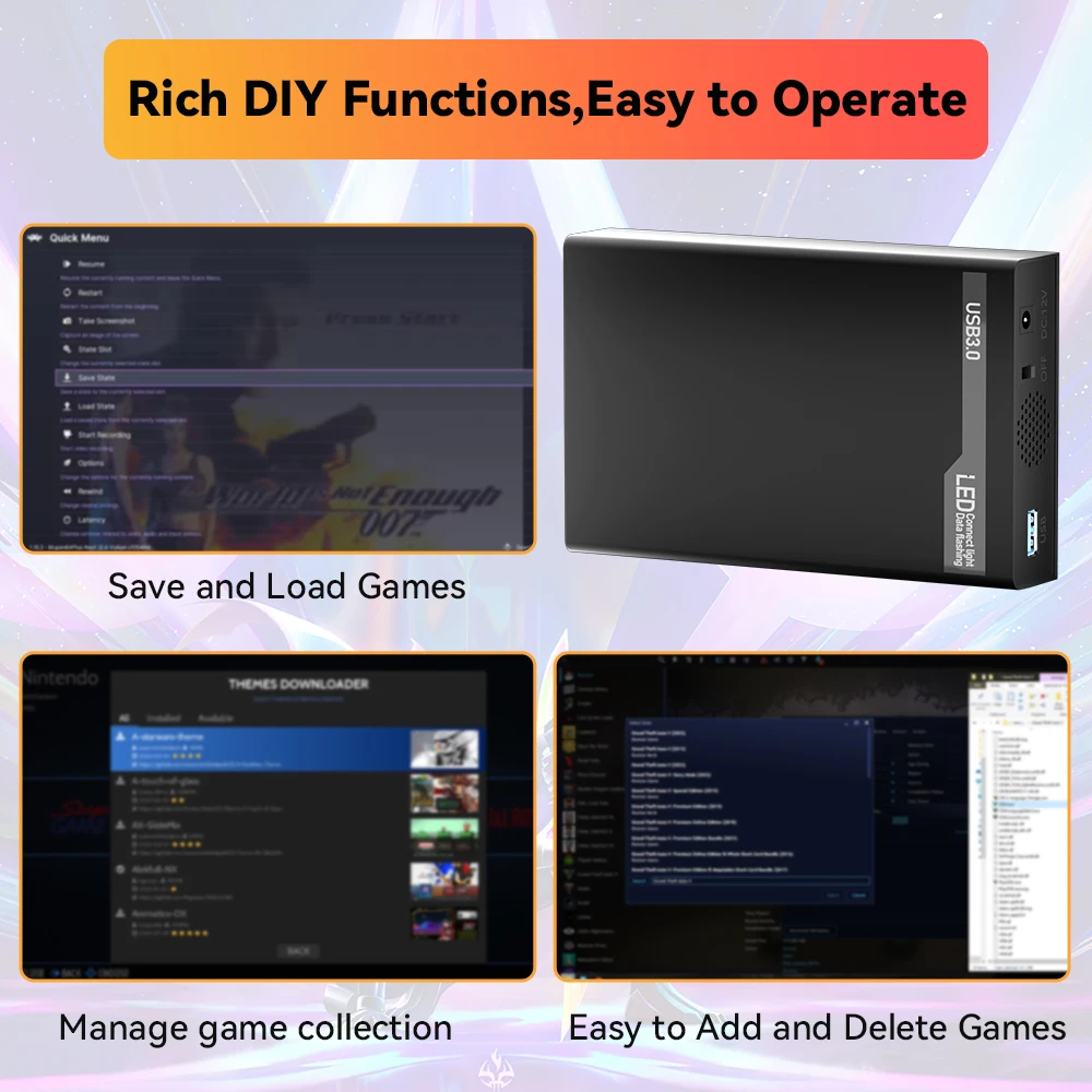 JMachen Mix 500GB Gaming HDD مع 38200+ AAA & PC Games Emulator Game Console لـ PS3/XBOX/Switch/PS3/PS2/Gamecube for Wins PC
